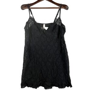 Inner Secrets Womens 3X Lace Chemise Nightie Black Bow Keyhole Sleepwear Sexy